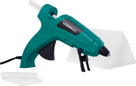 VONROC Klebepistole - 70W - Ø11,2MM - Antitropf-Funktion - Inkl. 56 Klebepatronen