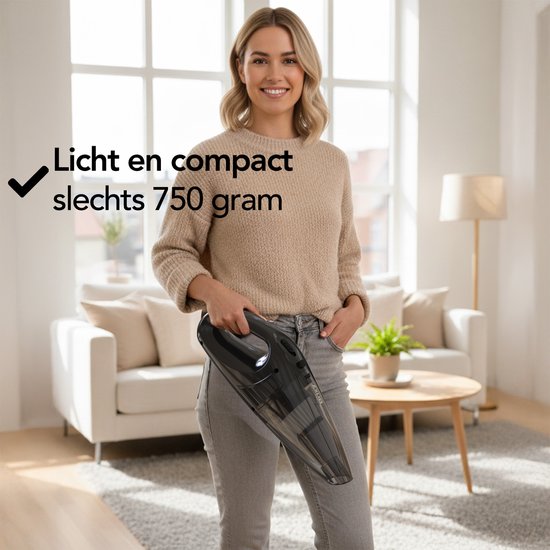 Brixy Dust buster Cordless - Handstaubsauger - Inklusive Aufsätze - Staubbuster - Grau
