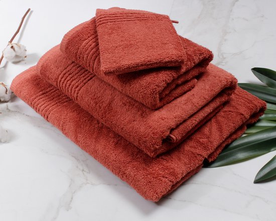 PHLOX Supreme Waschlappen 16x21 - 6er Set - Schwergewicht 600 g/m2 - Terracotta