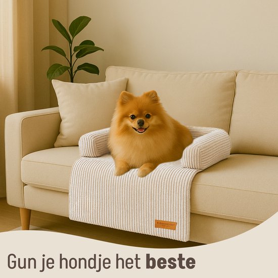 By Cee Cee Original Hundedeckenbank - Hundedeckenbank - Hundekorb - Premium - komplett mit Reißverschluss - Rippengewebe - Beige - 75x90 - Größe S