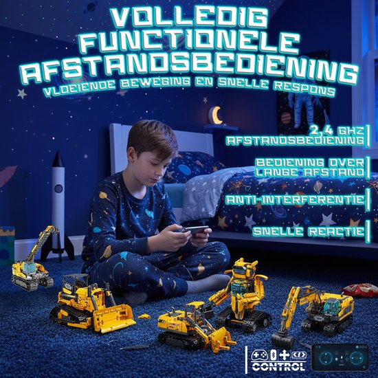 Qualitá® Roboterbaukasten 5 in 1 - Lernspielzeug - Roboterspielzeug - Roboterbaukasten - MINT-Spielzeug - Programmieren für Kinder - Interaktives Spielzeug - 736 Teile - 7-9 Jahre