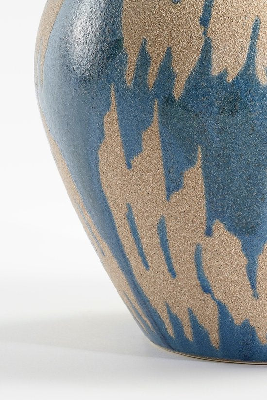 Mica Decorations Caldo Vase - L25 x B24 x H30 cm - Keramik - Dunkelblau