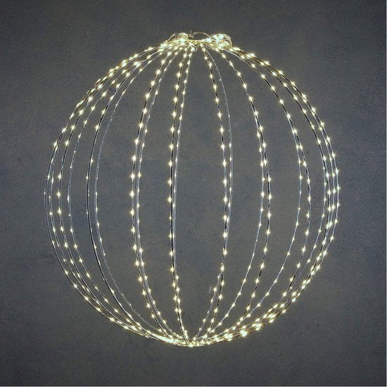 Luca Lighting Weihnachtslichtkugel mit klassisch weißen LED-Lichtern - Ø50 cm - Silber
