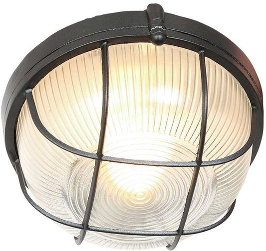 Deckenleuchte Lisanne 1342ZW | Schwarzes Metall und Glasschirm | Ø 17 cm, Höhe 8 cm | Mexlite | Trendiges Design für den Innenbereich