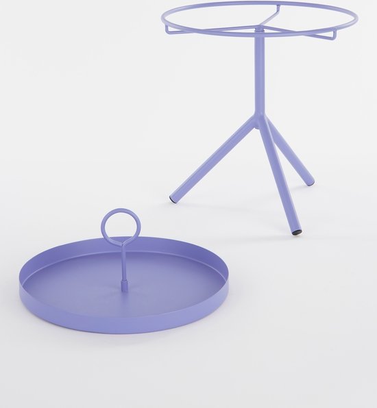 Mica Decorations Aston Beistelltisch - Mit abnehmbarem Tablett - H42 x Ø31 cm - Metall - Flieder