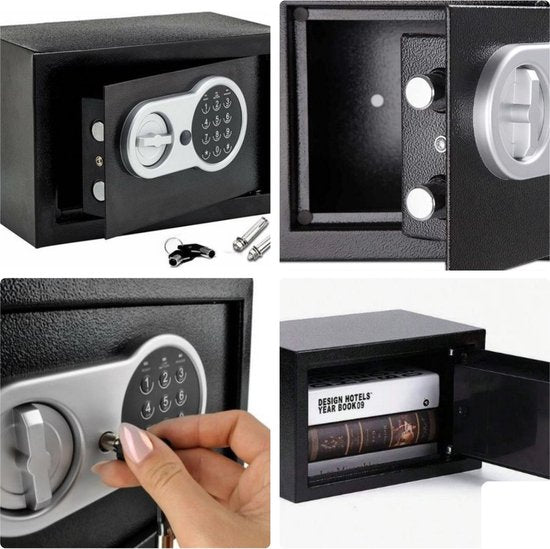 Perel Elektronischer Safe, mit Zahlenschloss, inklusive Notschlüssel und Befestigungsmaterial, 30 x 38 x 30 cm, 10,5 kg