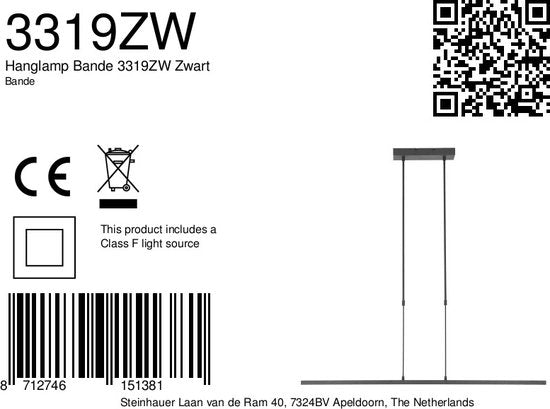 Steinhauer - Pendelleuchte - Bande - schwarz - Kunststoff Metall - Designleuchte - LED - 3319ZW