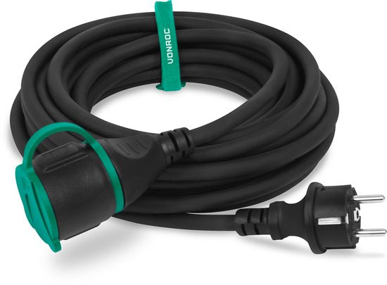 VONROC PRO Verlängerungskabel 10m - IP44 - Neoprenkabel H07RN-F 3x1,5 mm² - inkl. Kabelbinder (Verlängerungskabel)