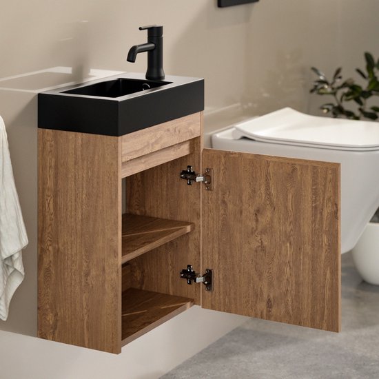Mirlux Toilettenschrank Eiche Warm - Brunnenschrank - Toilettenschrank - 40cm