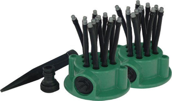 Orange Donkey Flexipoint Garden Sprinkler Set - 2er-Pack mit 24 flexiblen Düsen - Effiziente Bewässerung für Garten und Rasen - Sprinkleranlage