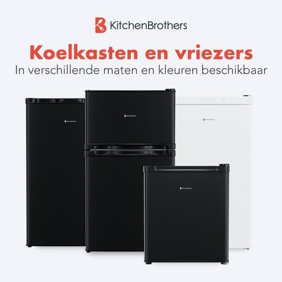 KitchenBrothers Kühlschrank - 61L Kühlfach - 24L Gefrierfach - Eisfach - Frigo - Freistehend - Schwarz