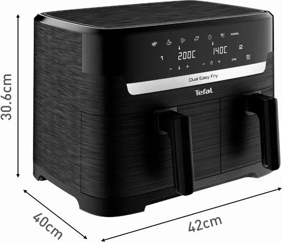 Tefal EY901N10 Dual Easy Fry Essential - Airfryer - 2700W - 8,3L - Schwarz
