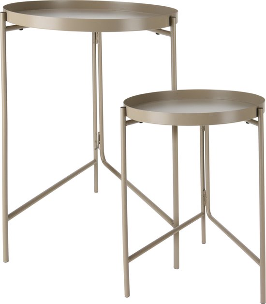 Home & Styling Beistelltische/Pflanzenständer - 2-teilig - champagner/gold - Metall - D31 x H38 cm/D36 x H45 cm