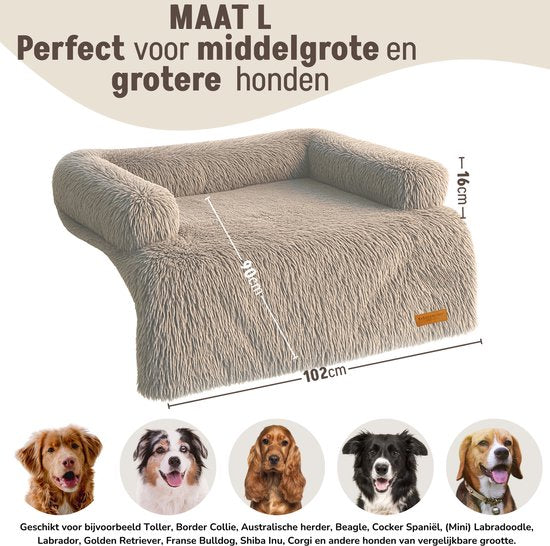 By Cee Cee Original Hundedeckenbank - Hundedeckenbank - Hundekorb - Premium - komplett mit Reißverschluss - Mocha - 102x90 - Größe L