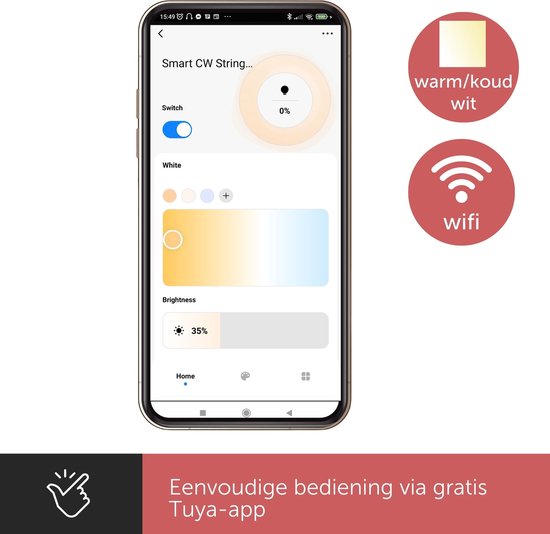 Vellight Smart LED Pendel mit Tuya App Steuerung, 15 m, warmweiß bis kaltweiß, Dauerlicht
