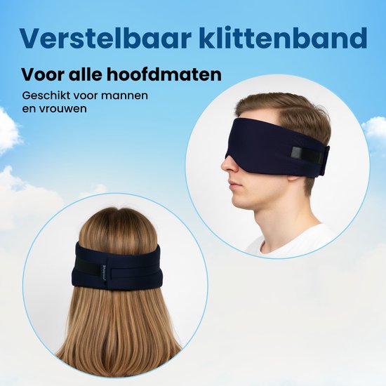 PurelyGoods® Schlafmaske - Augenmaske - Verdunkelung - Schlafmaske - Männer und Frauen - Baumwolle - Dunkelblau