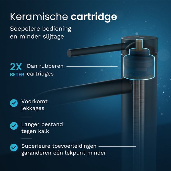 Mirlux Waschtischarmatur Schwarz - Waschtischmischer Bad - Waschtischarmatur - Waschtischarmatur / WC-Armatur - Wasserhahn - Kalt- und Warmwasserarmatur - Toilettenarmatur Kalt- und Warmwasser