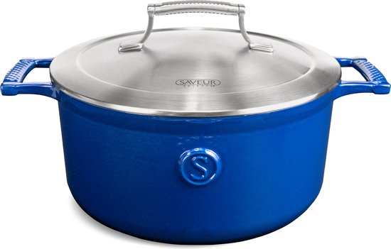 Saveur Selects - Voyage Ovale Kasserolle - Ø25 cm - Gusseisen - PFAS-frei - Induktion - Classic Blue