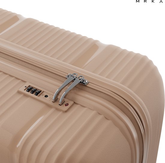 MRKA® Milano – Reisekoffer Medium (M) – Taupe – Koffer – Koffer – Großer Koffer – Koffer für das aufgegebene Gepäck – Koffer Medium – Koffer 20 kg - Reisekoffer - Koffer - Koffer aus Polypropylen - Leichtgewicht - TSA-Schloss - Zahlenschloss - 360°-Rollen