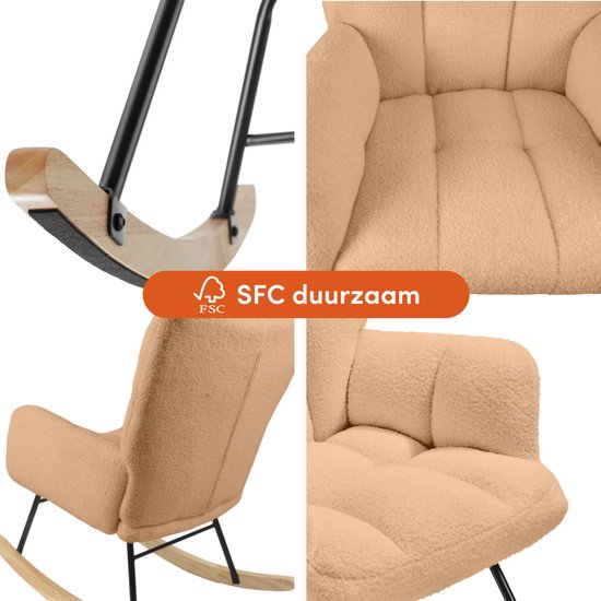 SITTT Schaukelstuhl - Relaxsessel Kinderzimmer - Sessel - Fütterungsstuhl - Braun - Mokka Mousse