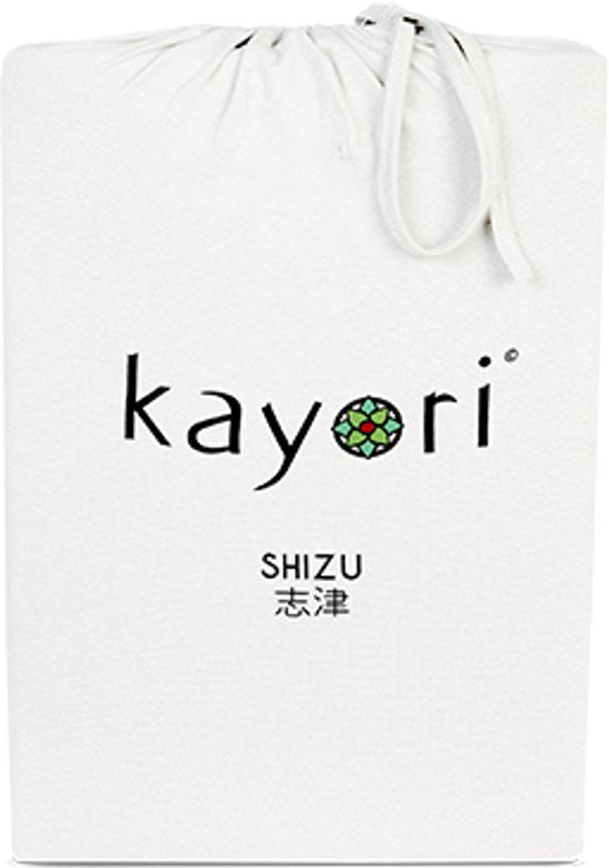 Kayori Shizu Topper Spannbetttuch Jersey - 90-100x200-220cm - Matratzenstärke 12 cm - Bio-Baumwolle - Offwhite