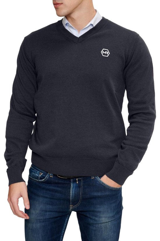 Mario Russo Pullover - Marineblau - Größe M - Italienische Qualität
