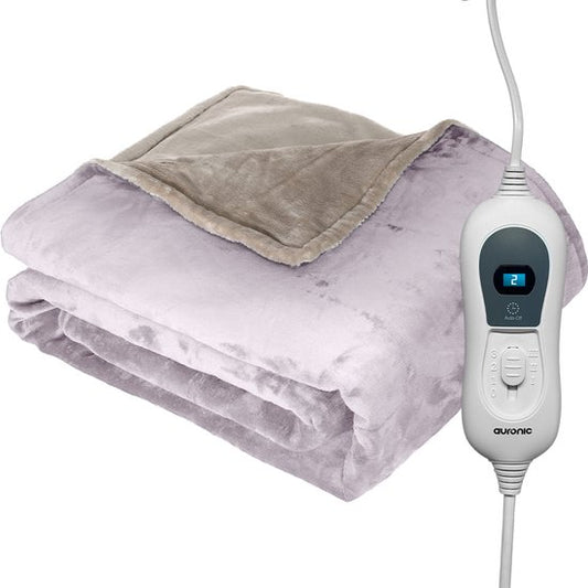 Auronic Electric Blanket - Wärmedecke - 1 Person - 3 Heizstufen - mit Timer - 160 x 120cm - Pink
