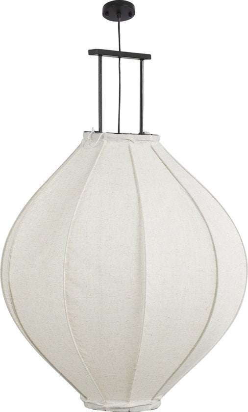 Mica Decorations Pego Pendelleuchte - H94 x Ø70 cm - Leinen - Off White