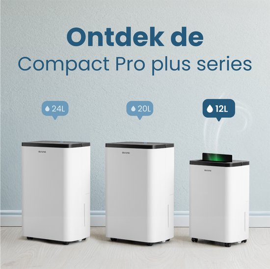 Auronic Luftentfeuchter - Compact Pro Plus - 12L - Schlafzimmer, Badezimmer, Wohnzimmer und Büro - Luftbefeuchter für Innenräume - Weiß