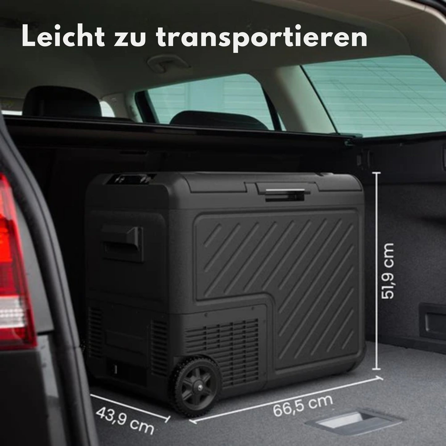 Auronic Electric Cool Box - Kompressor - Mit Rädern - 12V 230 Volt - Auto - 50L - Schwarz/Grau