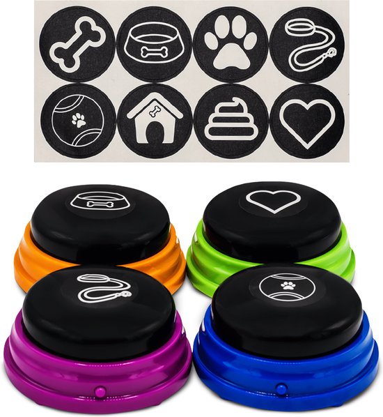 Vulpes Goods® Pets - PRO Sprechende Knöpfe für Hunde - Dogbuttons - Lassen Sie Ihr Haustier sprechen - Hundespielzeug - Hundetraining - Inklusive Trainingsaufkleber