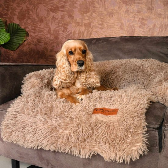 By Cee Cee Original Hundedeckenbank - Hundedeckenbank - Hundekorb - Premium - komplett abnehmbar - flauschiges Mocha - Größe M - 90x90