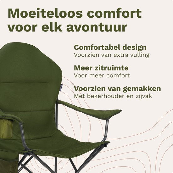 TRVLMORE Campingstühle XXL - klappbar - 2er-Pack - 160KG Tragkraft - Inkl. Tragetasche - Klappstuhl - Angelstuhl - Campingstuhl - Klappstuhl - Grün