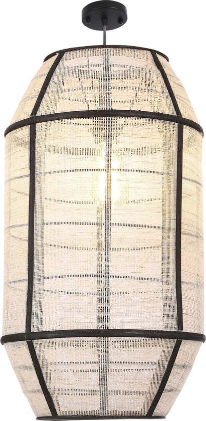 Mica Decorations Pella Pendelleuchte - H58 x Ø33 cm - Leinen - Off-white