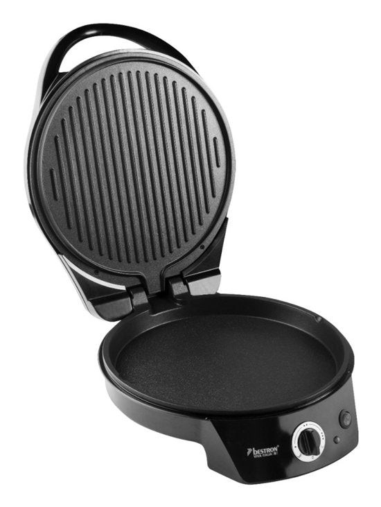 Bestron Pizzaofen - APZ400Z - Maximal 230°C - Ø27 cm - Schwarz - Kann auch als Tischgrill verwendet werden - 5 Jahre Garantie