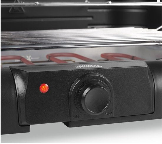 Elektrogrill - Princess 112250 Elektrogrill mit Seitenablagen - BBQ - 40x25cm - Kann mit und ohne Ständer verwendet werden - Mit Seitenablagen - Kann auch als Tischgrill verwendet werden - 2200W