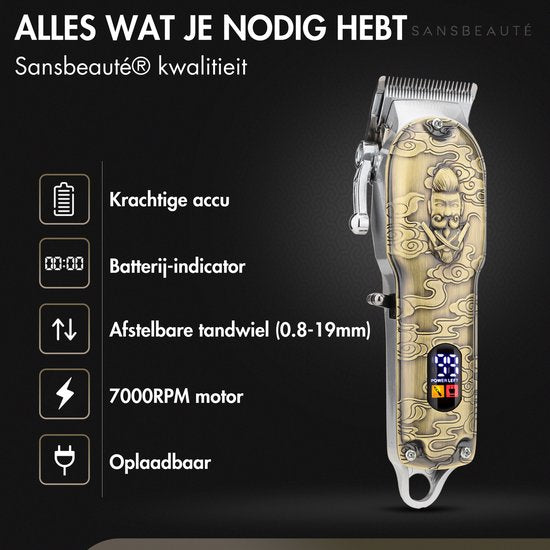 Professionelle kabellose 5-in-1 Haarschneidemaschine mit Folienrasierer - Sansbeauté - Haarschneider Herrenkopfhaar - Cheveux Haar - Haartrimmer - Friseur Haar Maschine - Haarschneider - Trimmer Bart - Barbe Haarschneider - Barbier Buddha Trimmer - Barbie