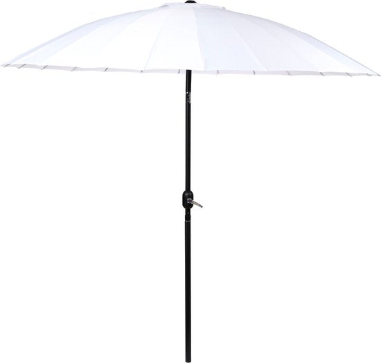 Camp Active Sonnenschirm - Sonnenschirm für Balkon und Terrasse - ⌀250 x 240 cm - Stockschirm - Sonnenschirm ohne Fuß - Weiß