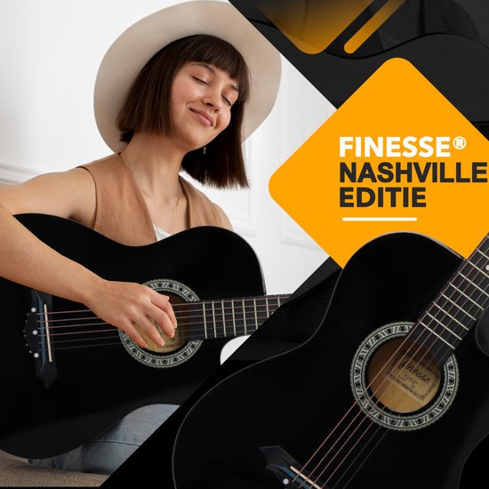 Finesse Western Akustikgitarre - Mit Videokurs - Für Kind & Erwachsener - Sunburst