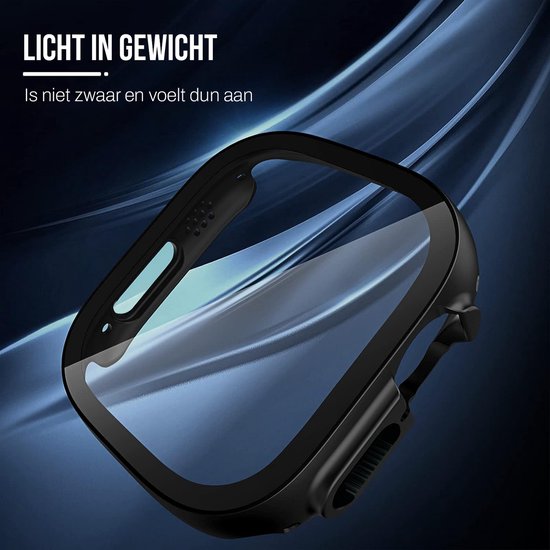 Gehäuse passend für Apple Watch Ultra - 49 mm Bildschirmschutz - Podec Full Cover Hard Case - Schwarz - 2 Stück