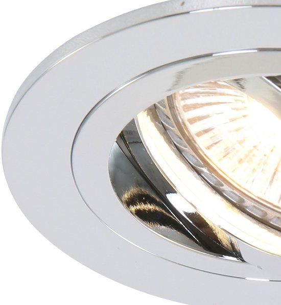 Einbaustrahler Pelite 7304CH in glänzendem Chrom, Ø 10 cm – Modern, schwenkbar, für den Innenbereich geeignet – Steinhauer, Metall, Elektronik, Kunststoff