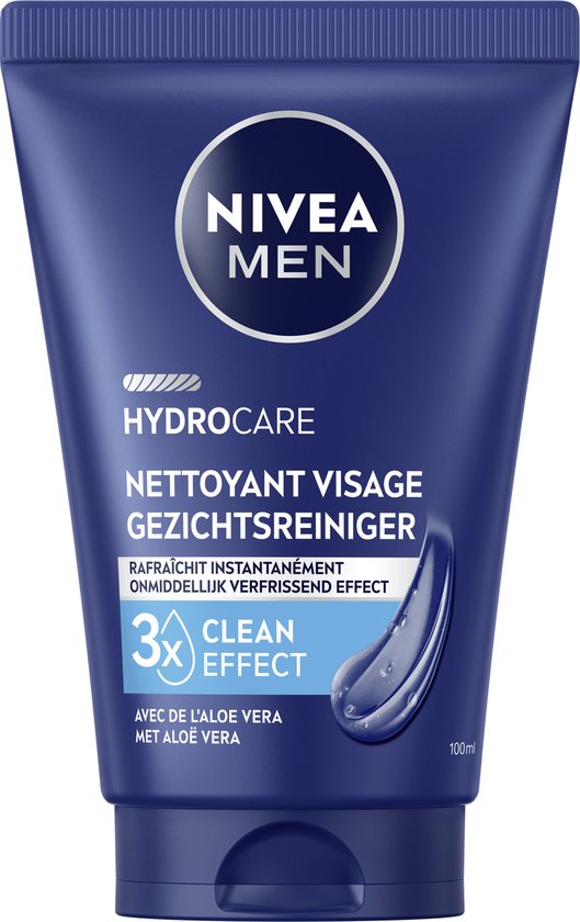 NIVEA MEN HYDROCARE Gesichtsreiniger – Reinigungsgel für das Gesicht – Face Wash – Gesichtsreiniger – Cleanser – 100 ml
