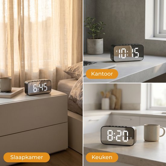 Nuvance Radiowecker – Digitaler Wecker für das Schlafzimmer – Radiowecker – 2 Weckzeiten – Dimmfunktion – Digitale Wecker – Radiowecker