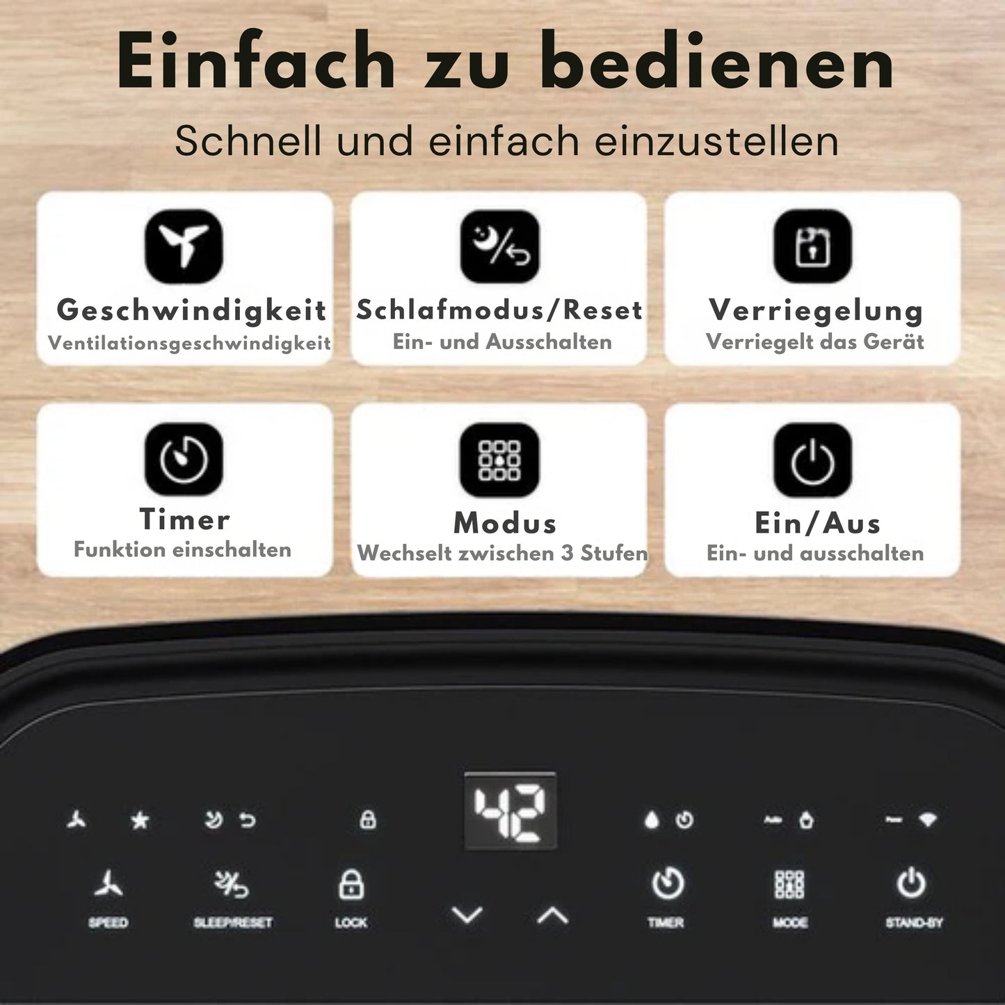 Auronic Luftentfeuchter - Compact Series - 20L pro Tag - Waschtrockenfunktion - Schlafzimmer, Badezimmer und Wohnzimmer - Feuchtigkeitsentferner für den Haushalt - Schwarz
