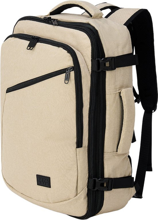 TRVLMORE Reisetasche - 40L Rucksack - Handgepäck - Spritzwassergeschützt - Rucksack - Wochenendtasche - Damen und Herren - Beige