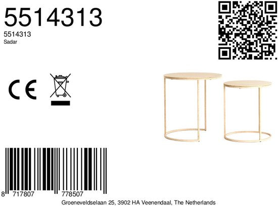 Light & Living Beistelltisch Sadar - Braun - Ø52x46cm + Ø50x40cm -.