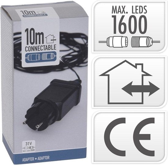 Nampook Startadapter - für koppelbare Weihnachtslichter - 10 Meter - Geeignet für bis zu 1600 LEDs