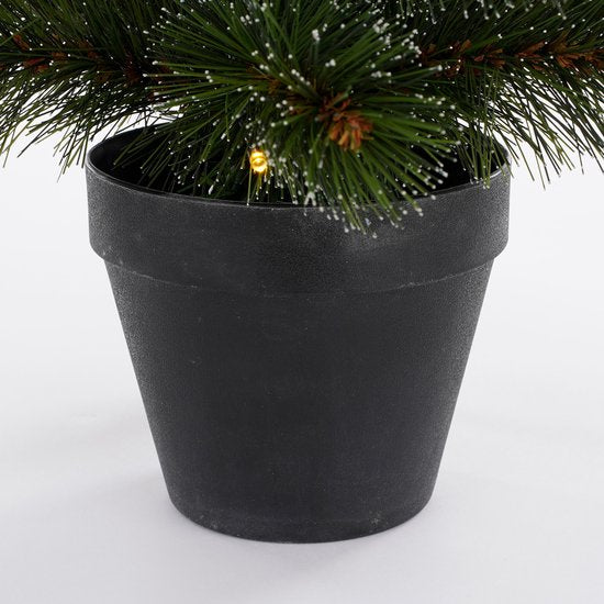Black Box Trees Glendon Künstlicher Weihnachtsbaum im Topf mit 30 LED-Lichtern - H90 x Ø51cm - Grün