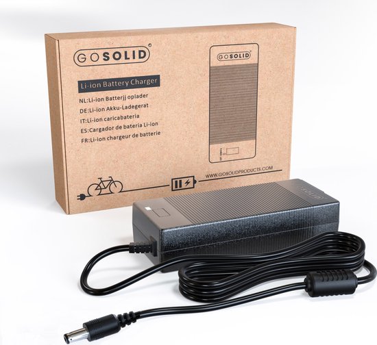 GO SOLID! ® Ladegerät für Elektrofahrräder - 2A - 42V - 5,5 x 2,1 mm Stecker