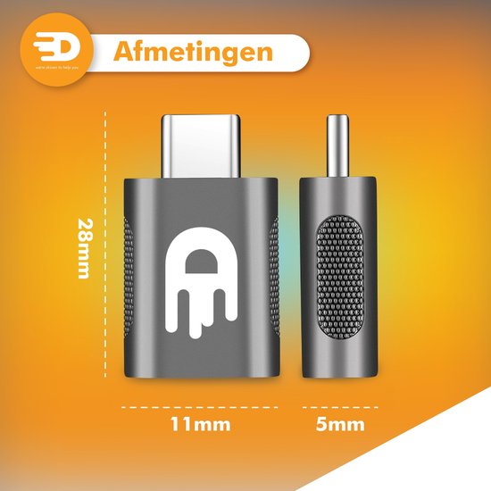 Drivv. USB C zu USB A Adapter - 2 Stück - Space Grau - Thunderbolt 3 - USB 3.0 - 5Gbps